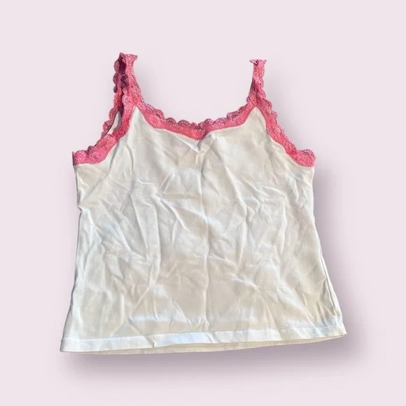 Set Of Two Women's Unbranded White And Pink Lace Trim Camisoles - Picture 6 of 12